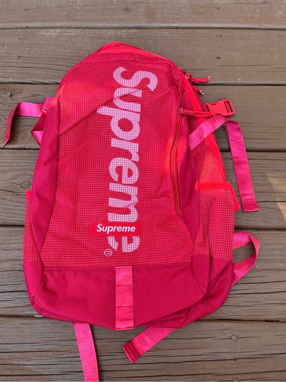 Supreme Bright Red Mesh Logo Backpack